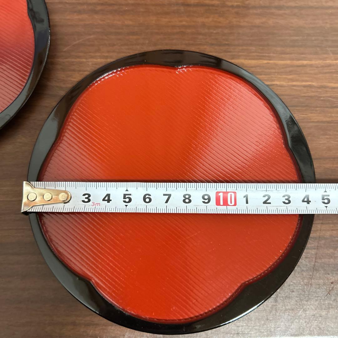 毧前漆器 丸梅鉢 梅型銘々皿 5枚セット 箱付き