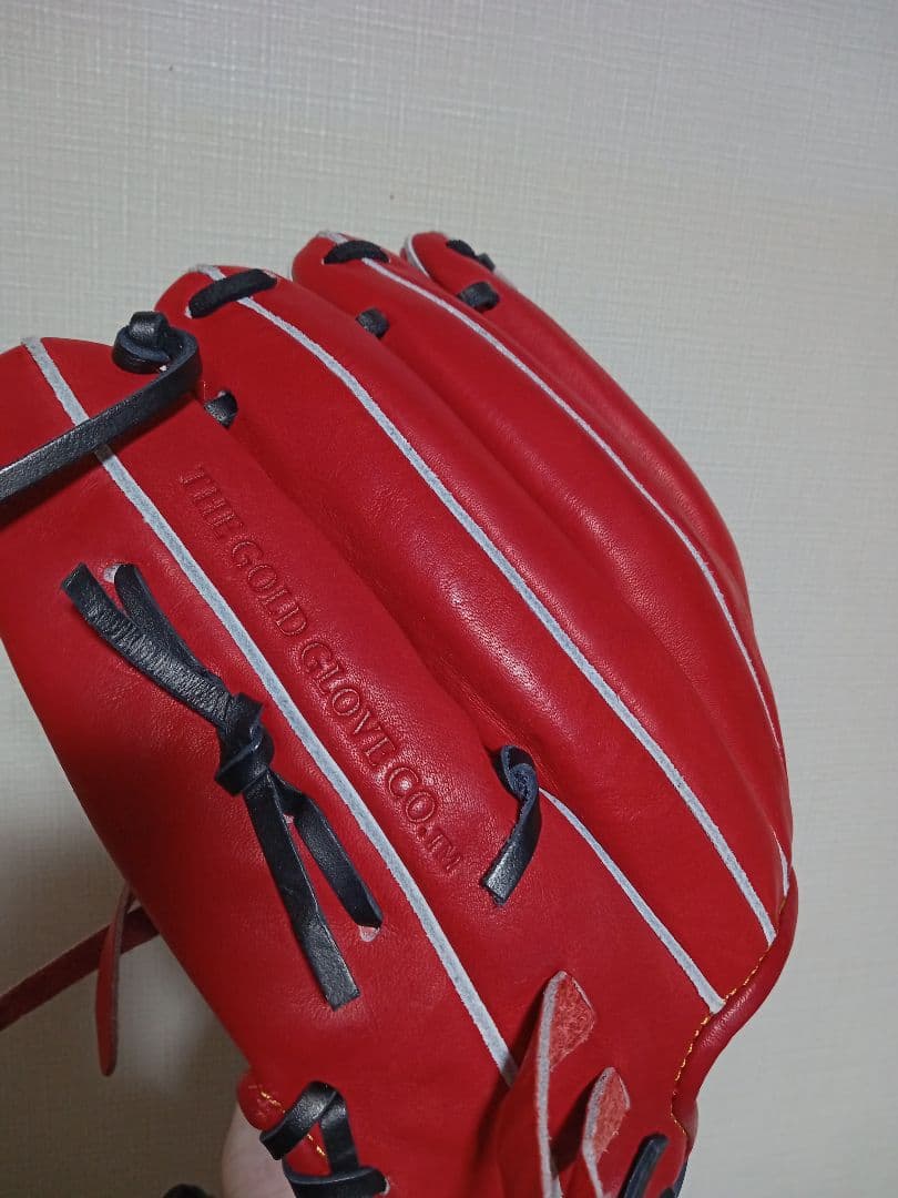 新品　ローリングス　赤　軟式　内野用グローブ