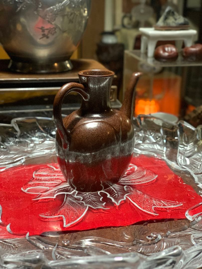 乌金釉 水差し 徳利 茶道具　燗瓶？　酒器？