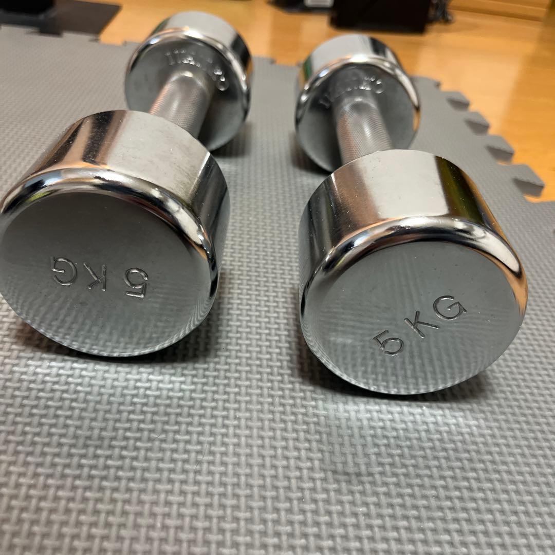 IVANKO 5kg ダンベル 2個セットシルバー