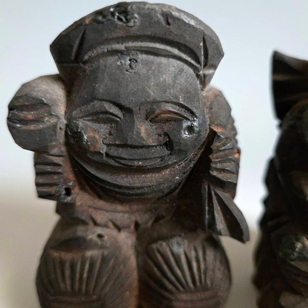 M-1248 木彫 恵比須大黒像 江戸時代 仏像