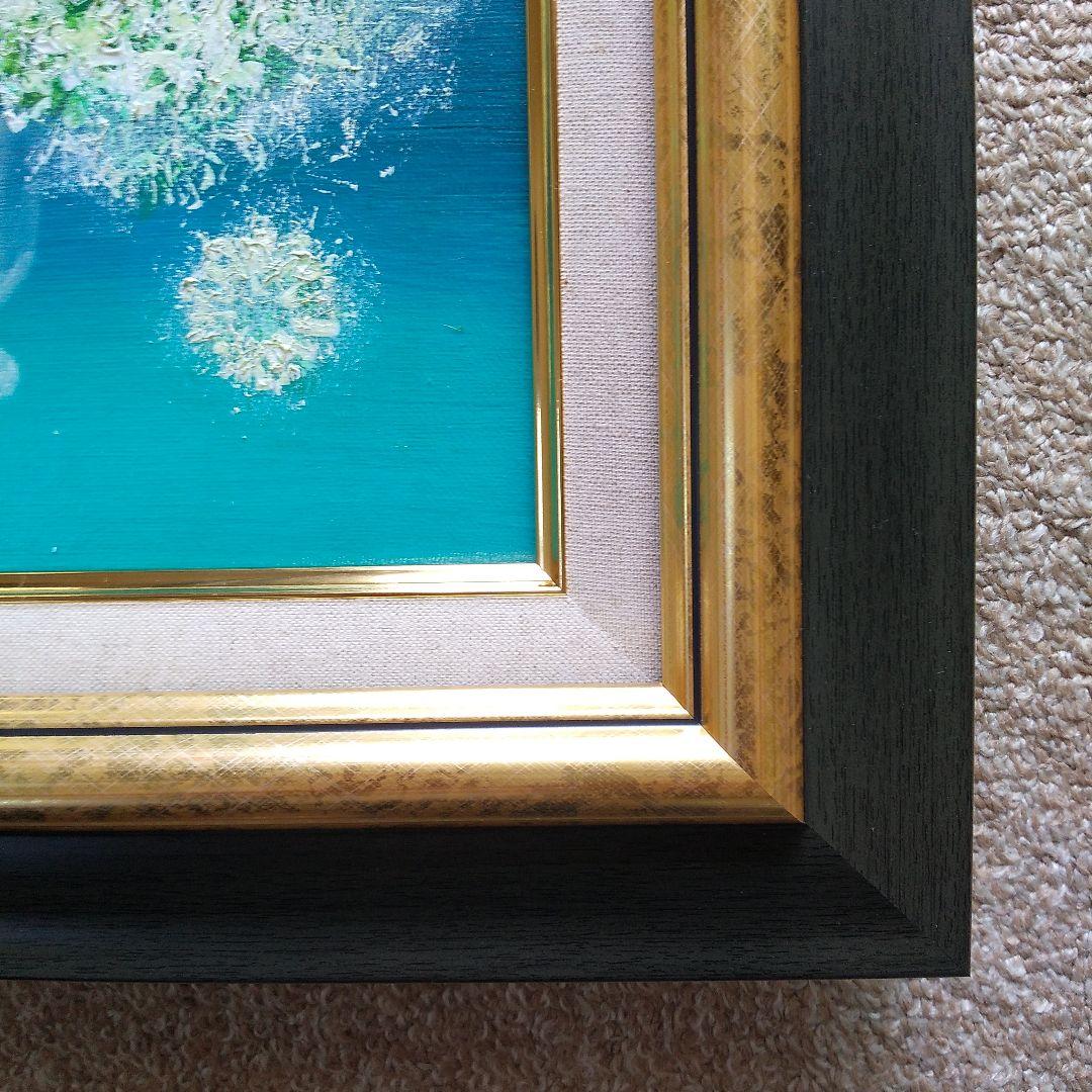 織姫010「星屑の花（神秘）ラメ入り」F3号 未使用額縁入り（匿名配送）