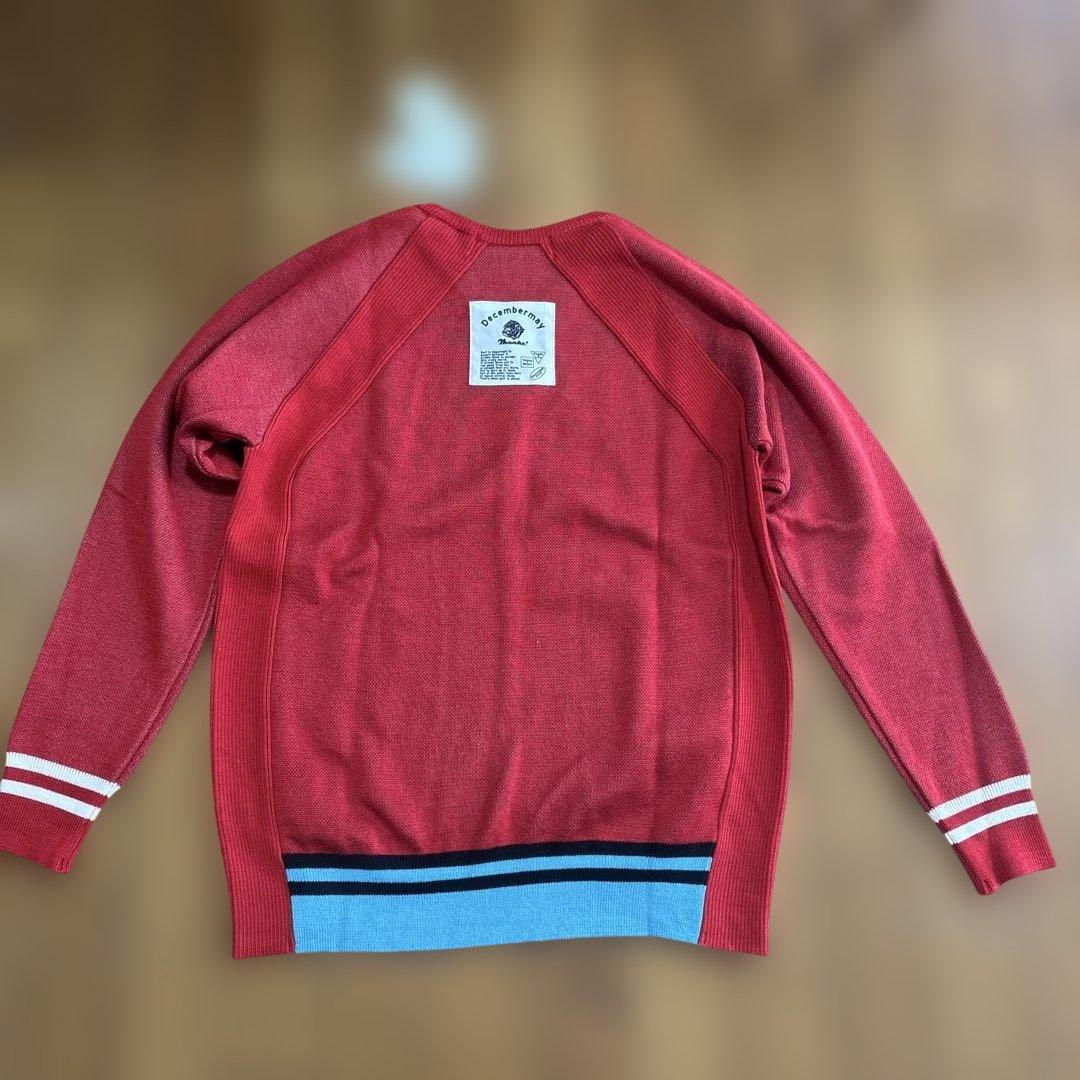 DECEMBERMAY レッド Vネックセーター レディースMタグ付き新品未使用