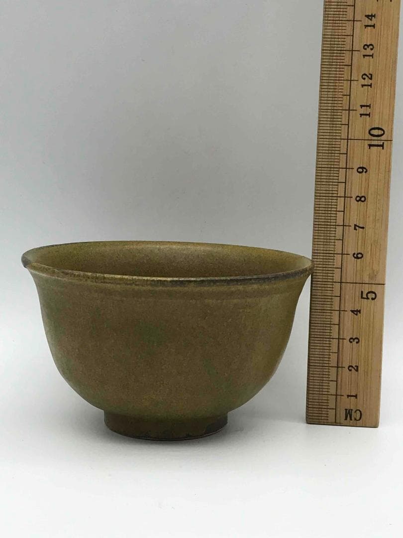 清時代　茶末釉茶碗　茶碗　湯呑　古染付　茶道具　旧家蔵出し(D-64)