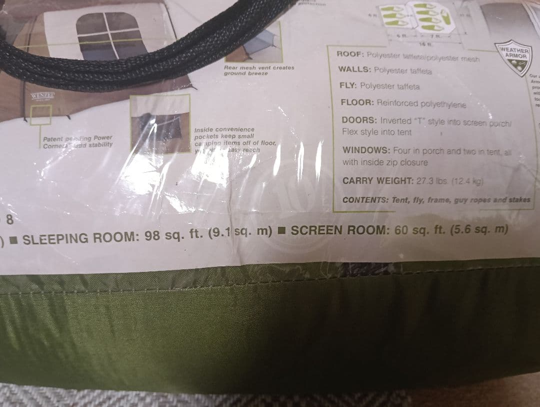 Wenzel Klondikeウェンゼル 2ルームテント・タープ 2回の使用