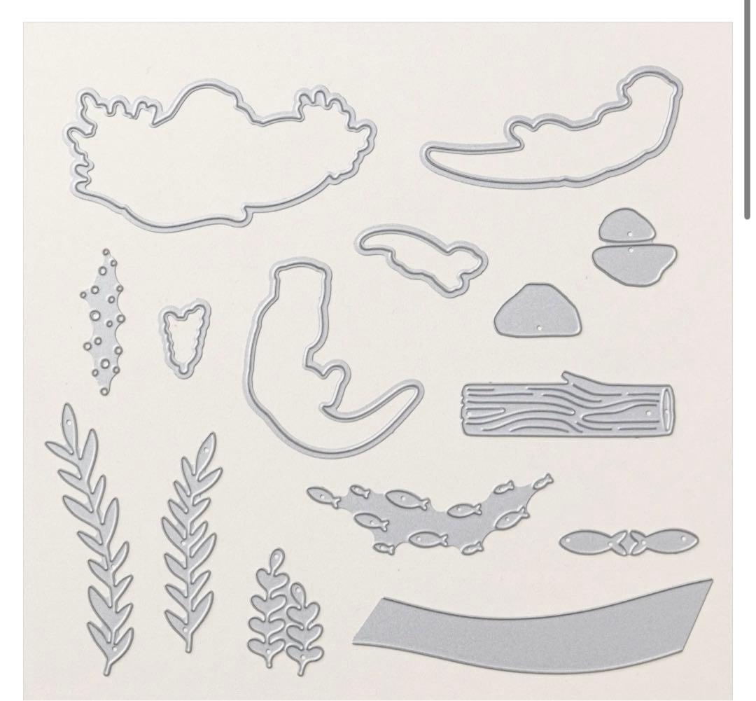 お値下♡未使用１点限定新作可愛いカワウソスタンピンアップ　スタンプ&ダイ　オター