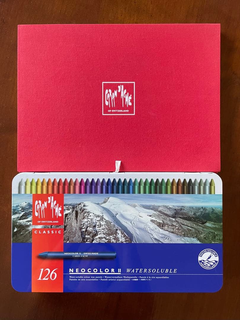 Caran d'Ache Neocolor126色缶入三段 スケッチブック18枚