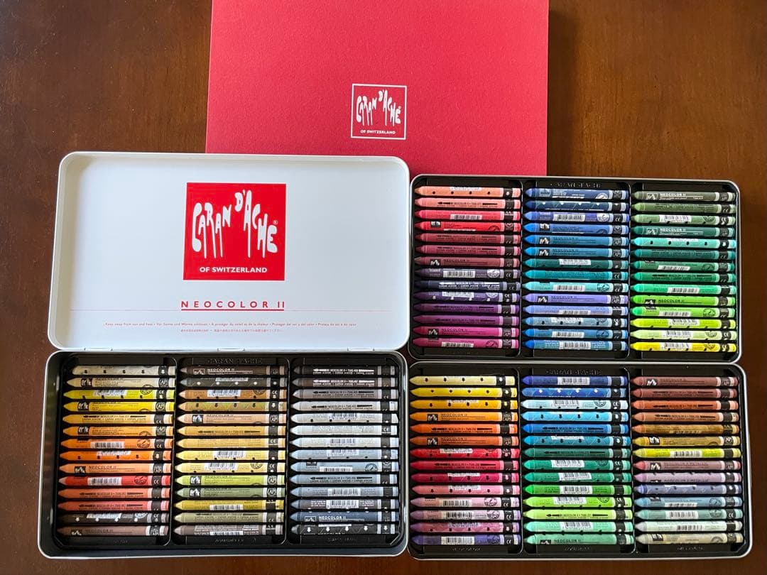 Caran d'Ache Neocolor126色缶入三段 スケッチブック18枚