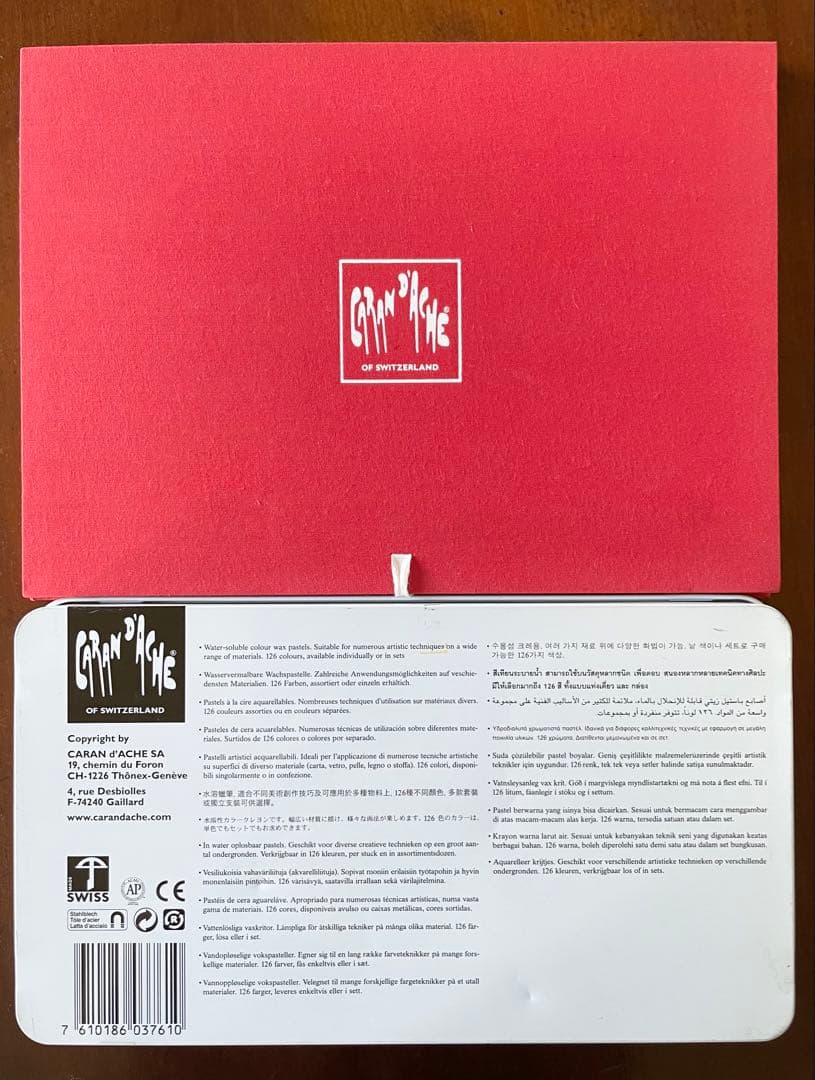 Caran d'Ache Neocolor126色缶入三段 スケッチブック18枚