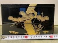 金蒔絵重箱（二段、内朱塗）