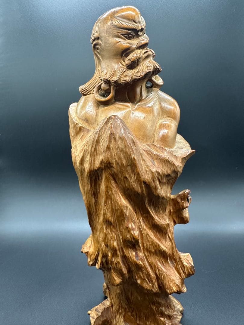 木彫　柘植 達磨 立像 古美術骨董