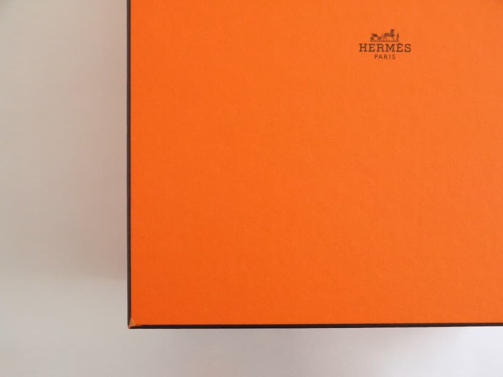レア！HERMESネイビーボックス空箱 正規品 バーキン25用オレンジボックス