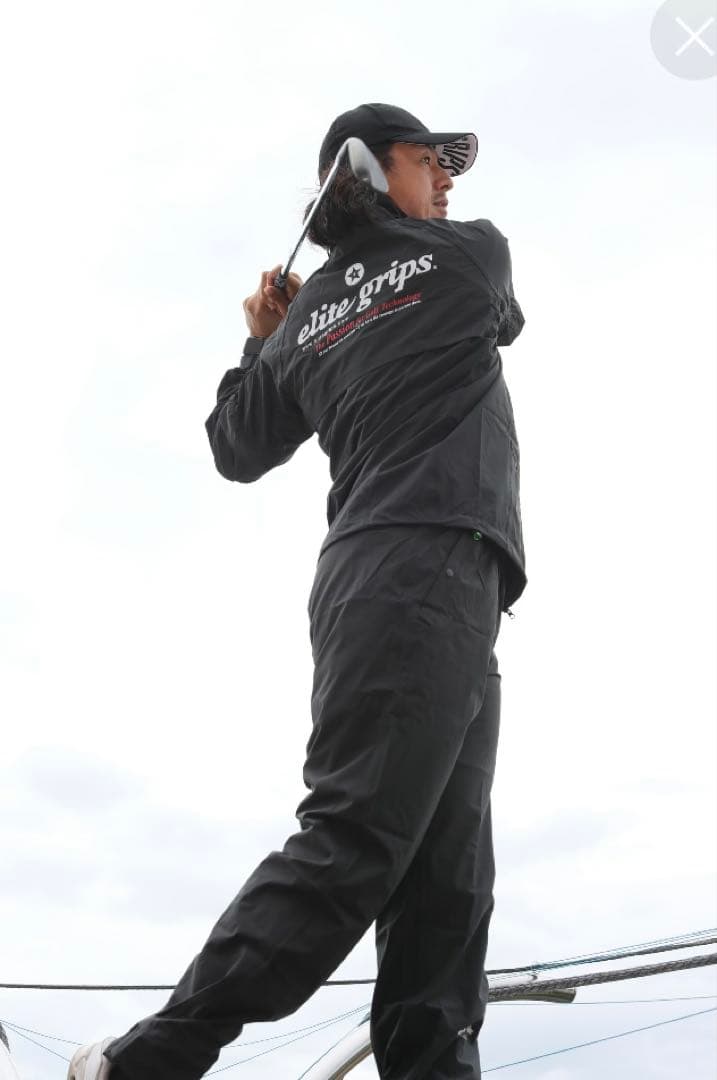 新品　エリートグリップ　レインウエア　フードなし ブラック　サイズLL