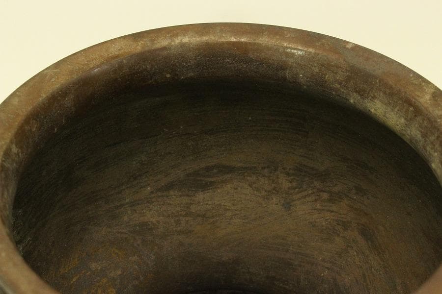 古銅 饕餮紋 瓶掛 火鉢 手炙り 時代物(A731)