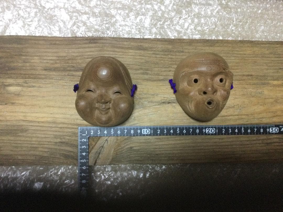 能面　日本製　木製 2点セット