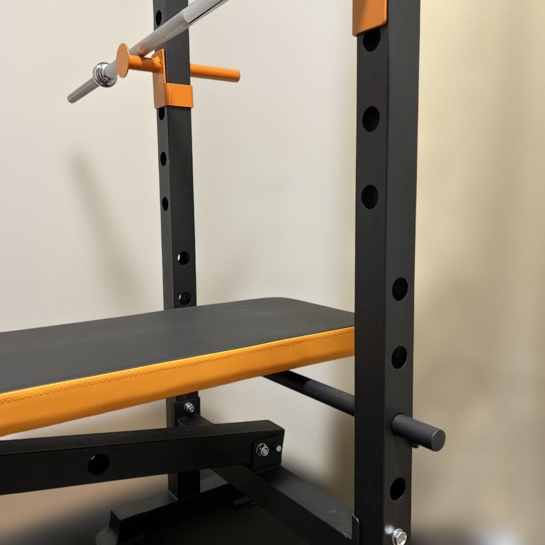 【美品】トレーニングベンチ バーベル・ウェイトプレート付き 80kg