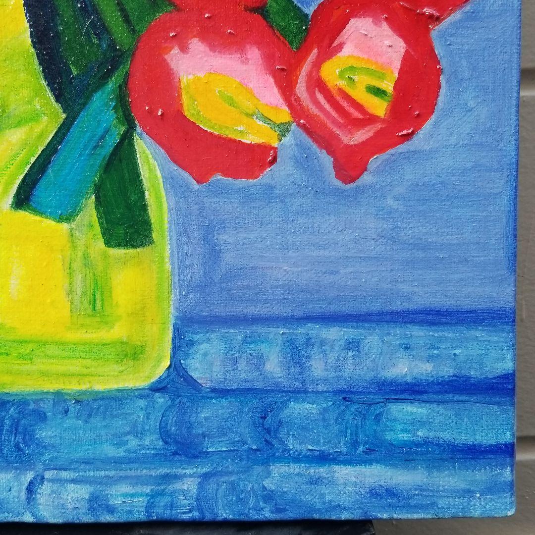 油絵　すみちゃん　花瓶のお花　抽象画