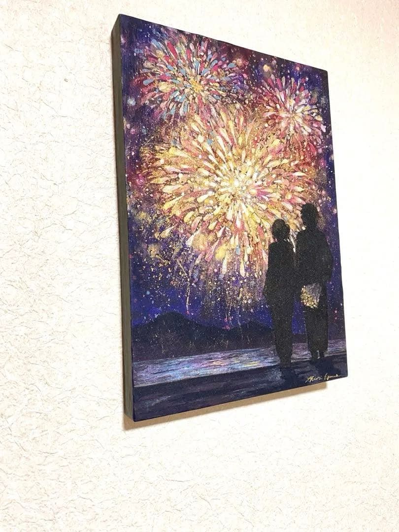 日本画 一点もの　花火／作：江川史織