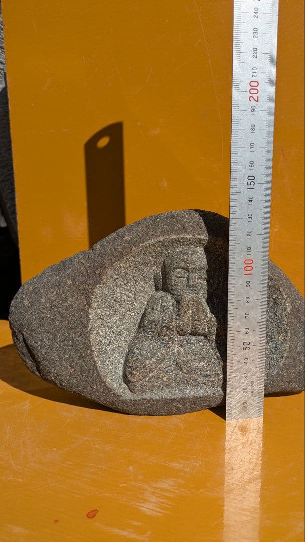 石仏、地蔵菩薩、合掌地蔵、新品、日本人彫刻、倉田辰彦作