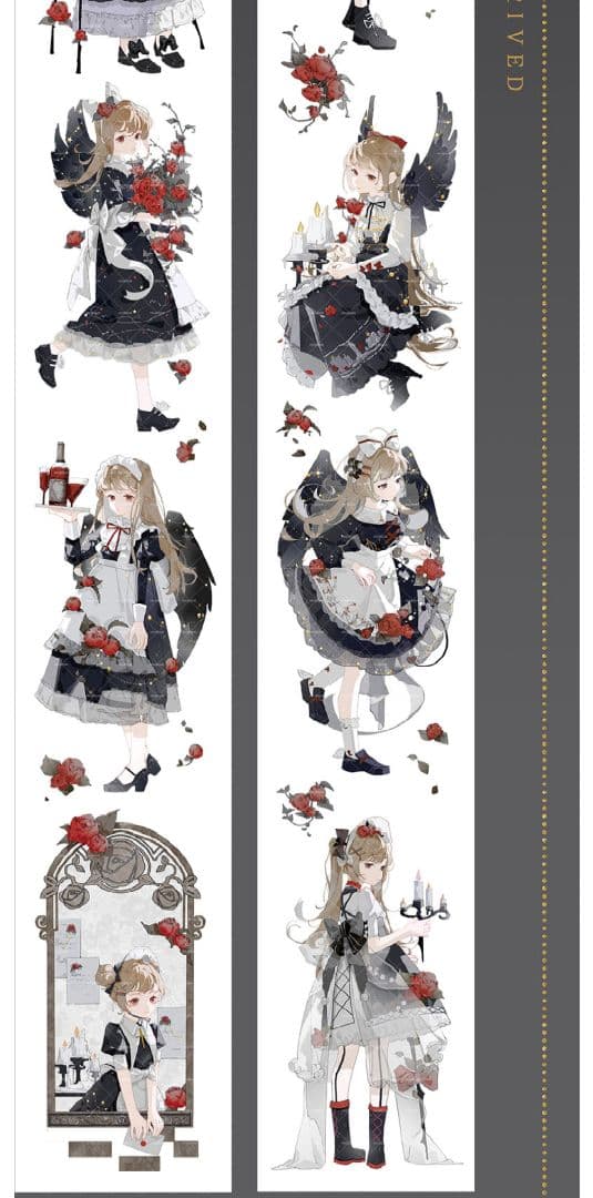 ✩再販✩J240＃幻影天使玫瑰园(PET)切り売り海外人物マステ女の子