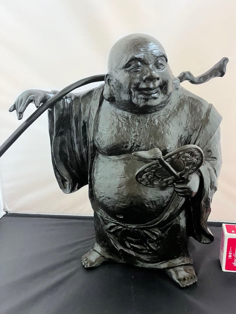 般若　純一郎　布袋尊 七福神　仏像 銅製　銅製　彫刻　置物　金運　縁起物　骨董