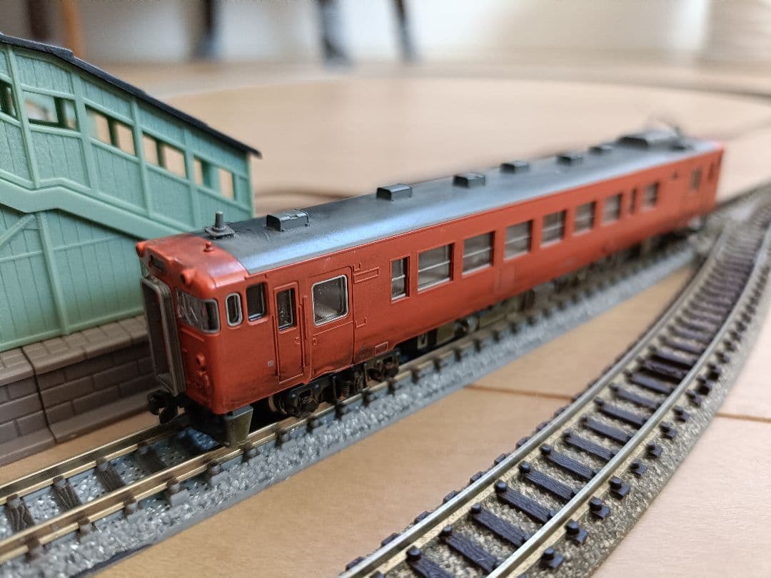 待避線レイアウト キハ40M車 パワーユニット 電動ポイント 駅舎付　フルセット