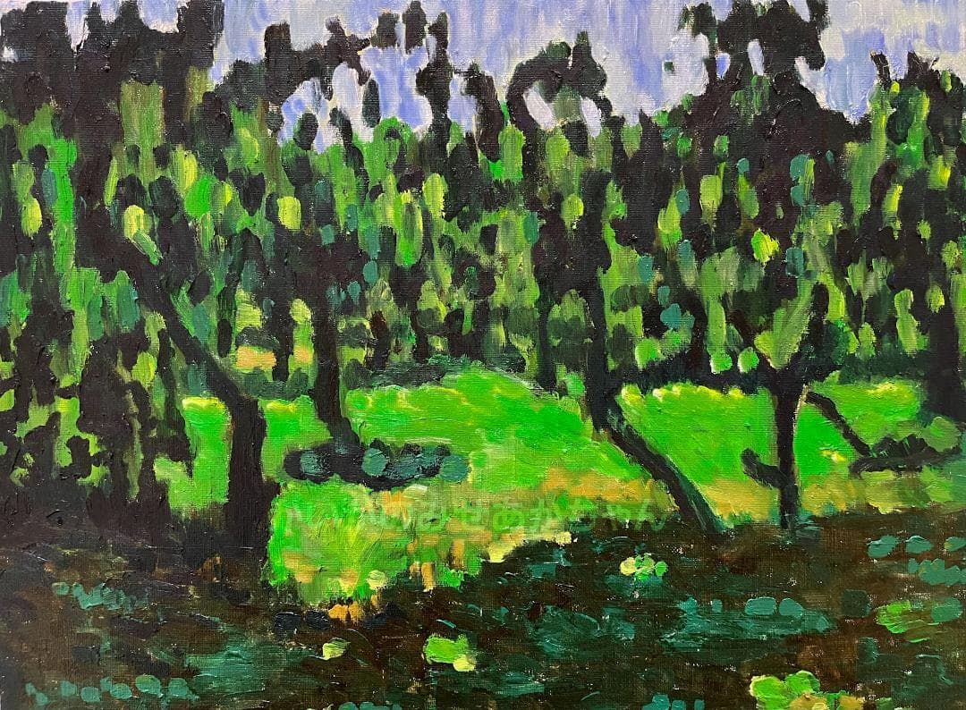 32×41㎝「果樹園3」油彩・原画・F6