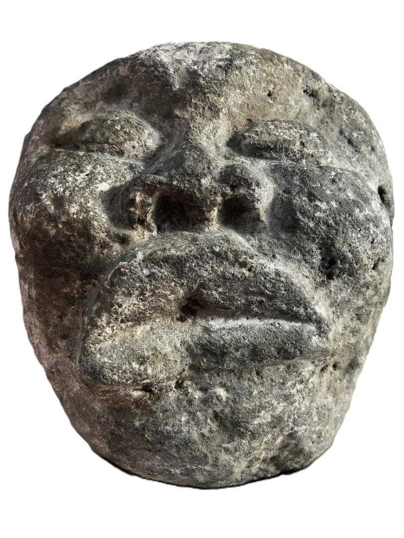 【 石像彫刻顔面部 】 先史時代伝世 収蔵品