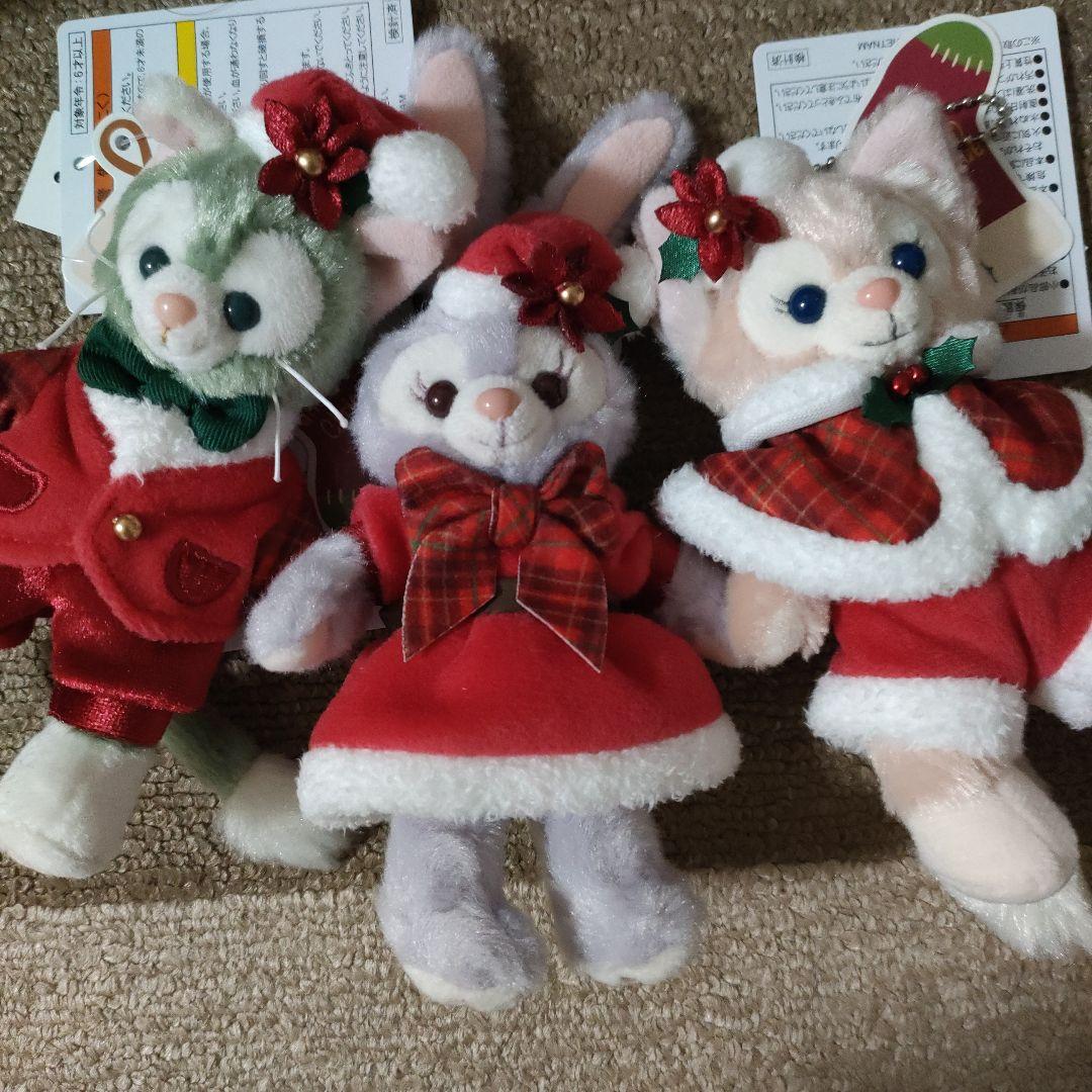 新品★ダッフィー&フレンズ クリスマス　ぬいぐるみバッジ　5点セット