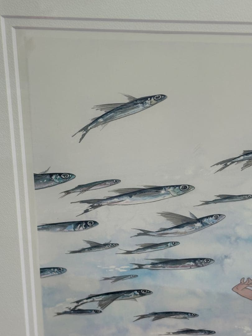 中島潔「トビウオ」レフグラフファイン版画 直筆サイン 管理A3731 証明シール