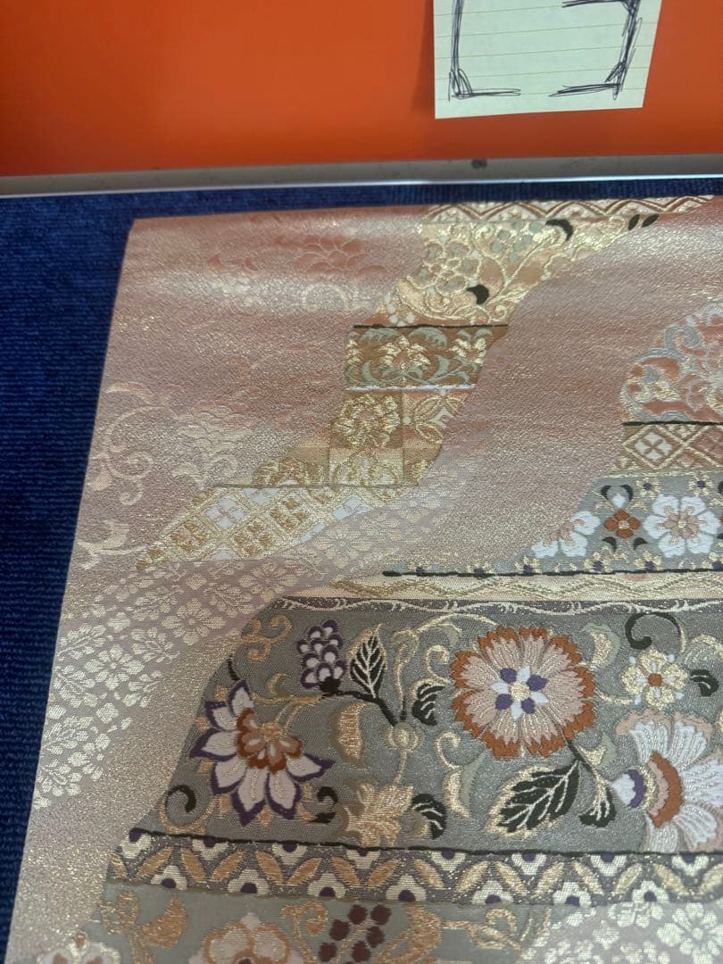 2682袋帯 古代彫金紋 西陣織 金糸　高級上質上品　約440cm 未使用