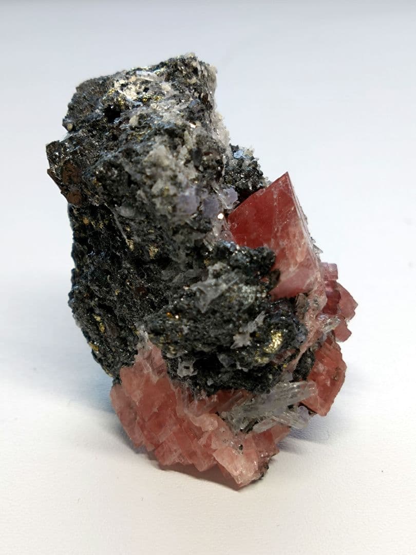 ロードクロサイト(インカローズ)　蛍石　水晶　パイライト　鉱物　標本　USA産