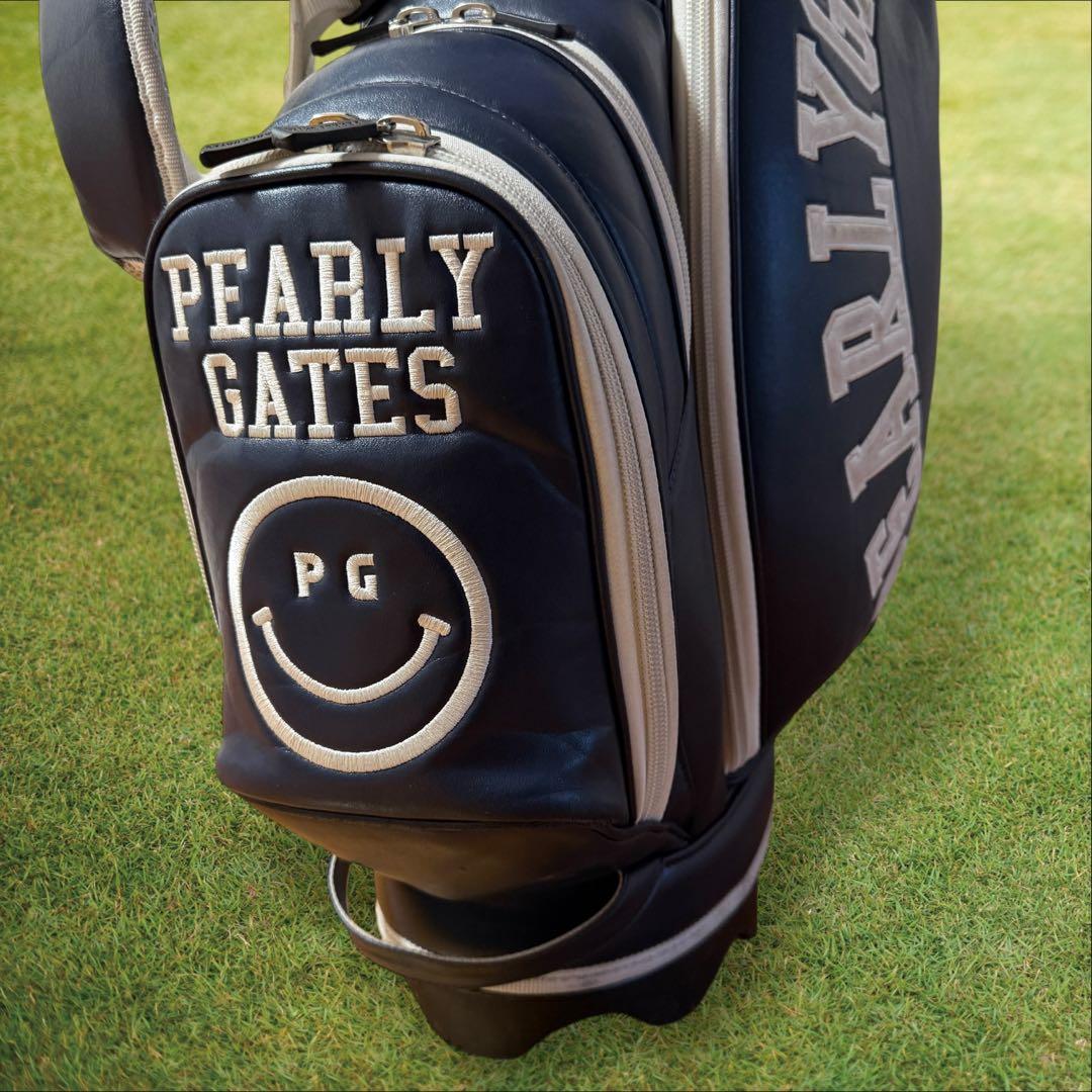 パーリーゲイツ　キャディバッグ　ショルダー式　スタンド式　軽量　紺　ネイビー