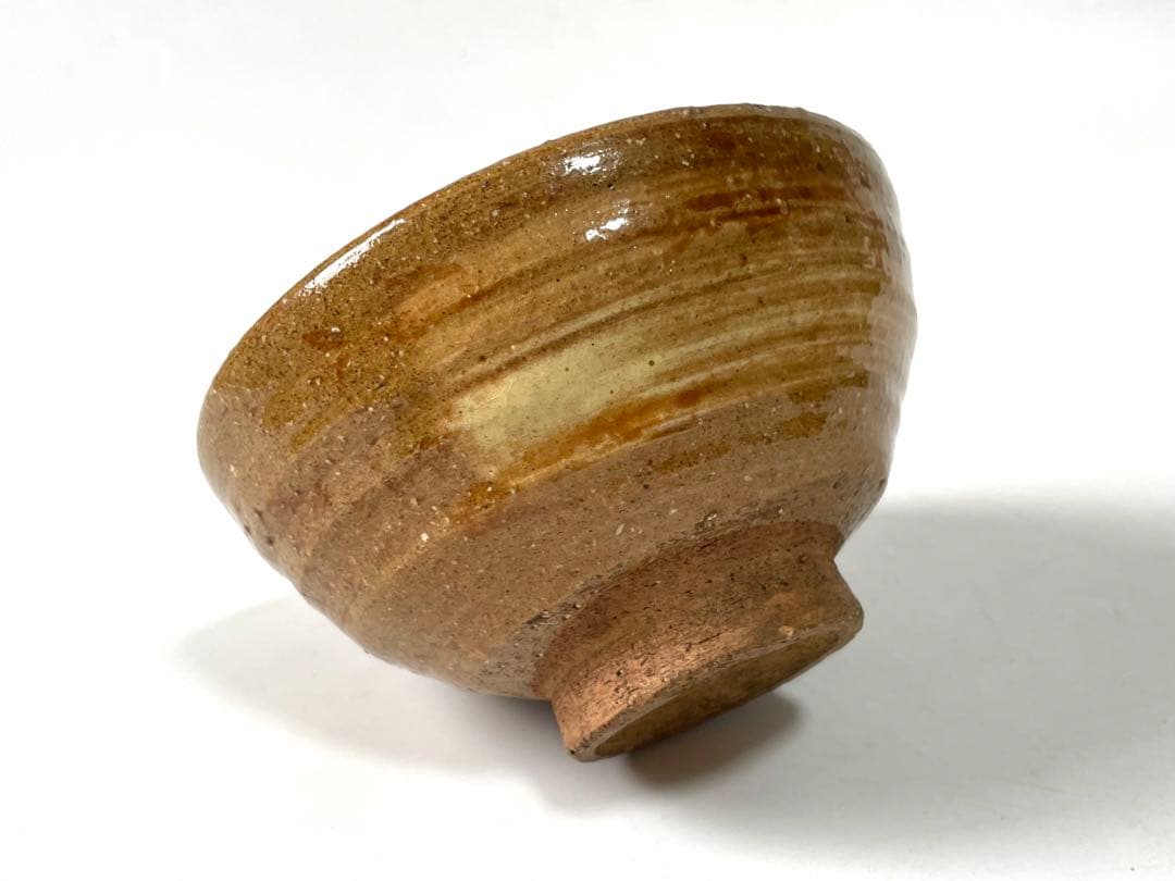 陶芸家　作家物　九代　長岡住右衛門　長岡空味 刷毛目茶碗　伊羅保　出雲　楽山焼