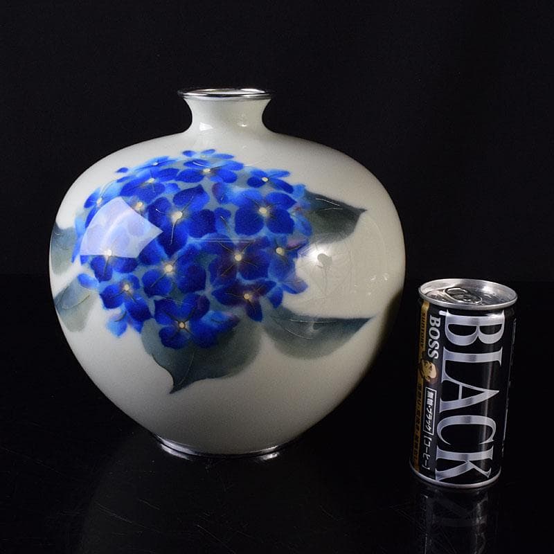 七宝焼　安藤七宝店　紫陽花文壺　花瓶　V　R8239H