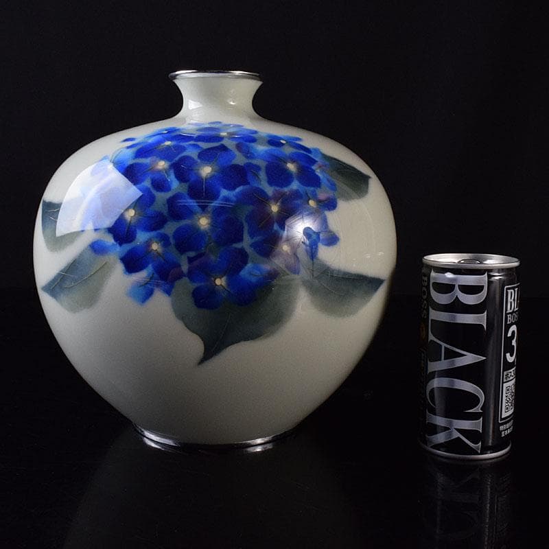 七宝焼　安藤七宝店　紫陽花文壺　花瓶　V　R8239H