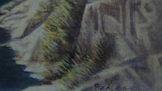 中根寛【春の長篠発電所】希少画集画、状態良好、新品高級額装付