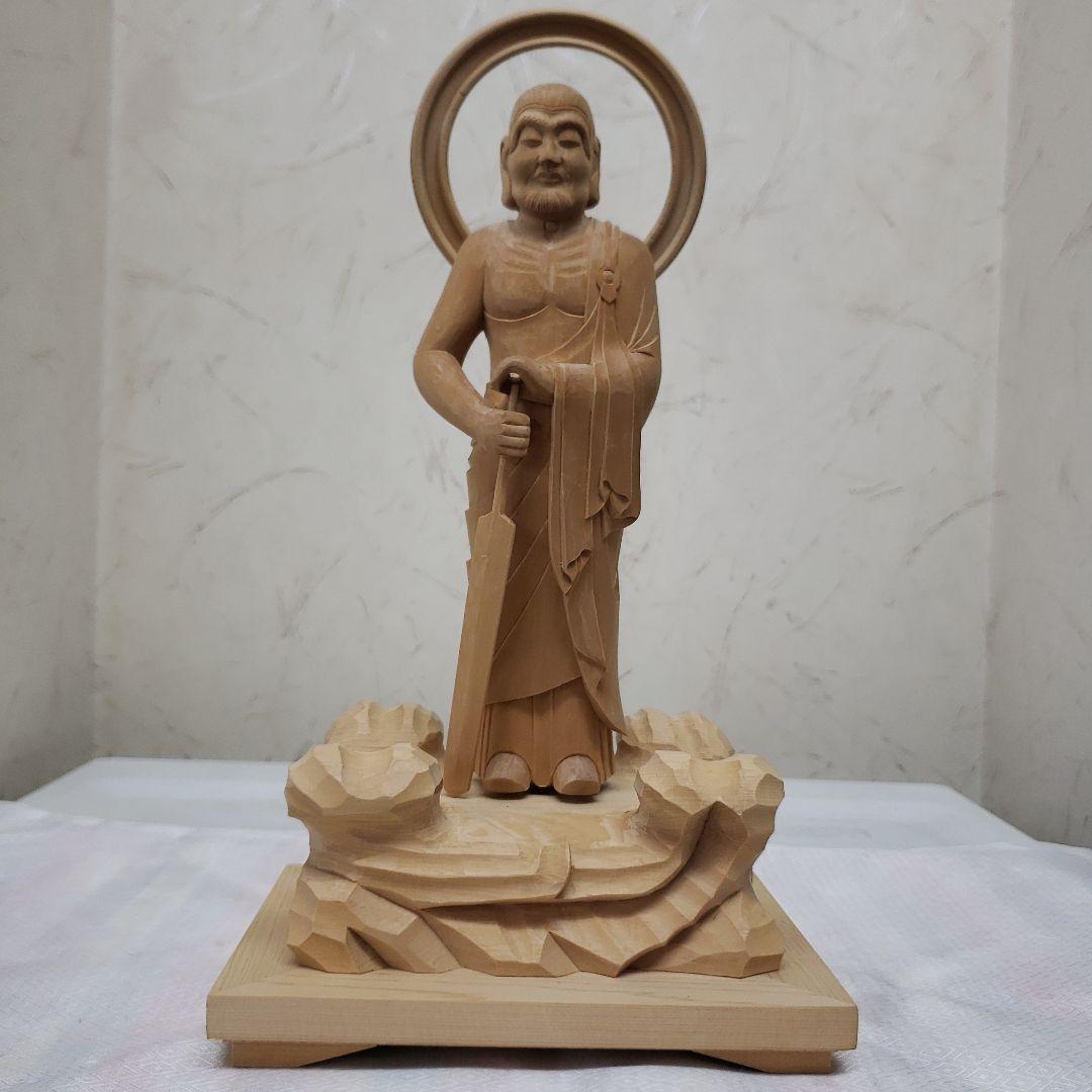 Ｂフライデー蔵出し特価★ヒバ材 跋陀婆羅菩薩像(バッタバラ)6.5寸★約30cm