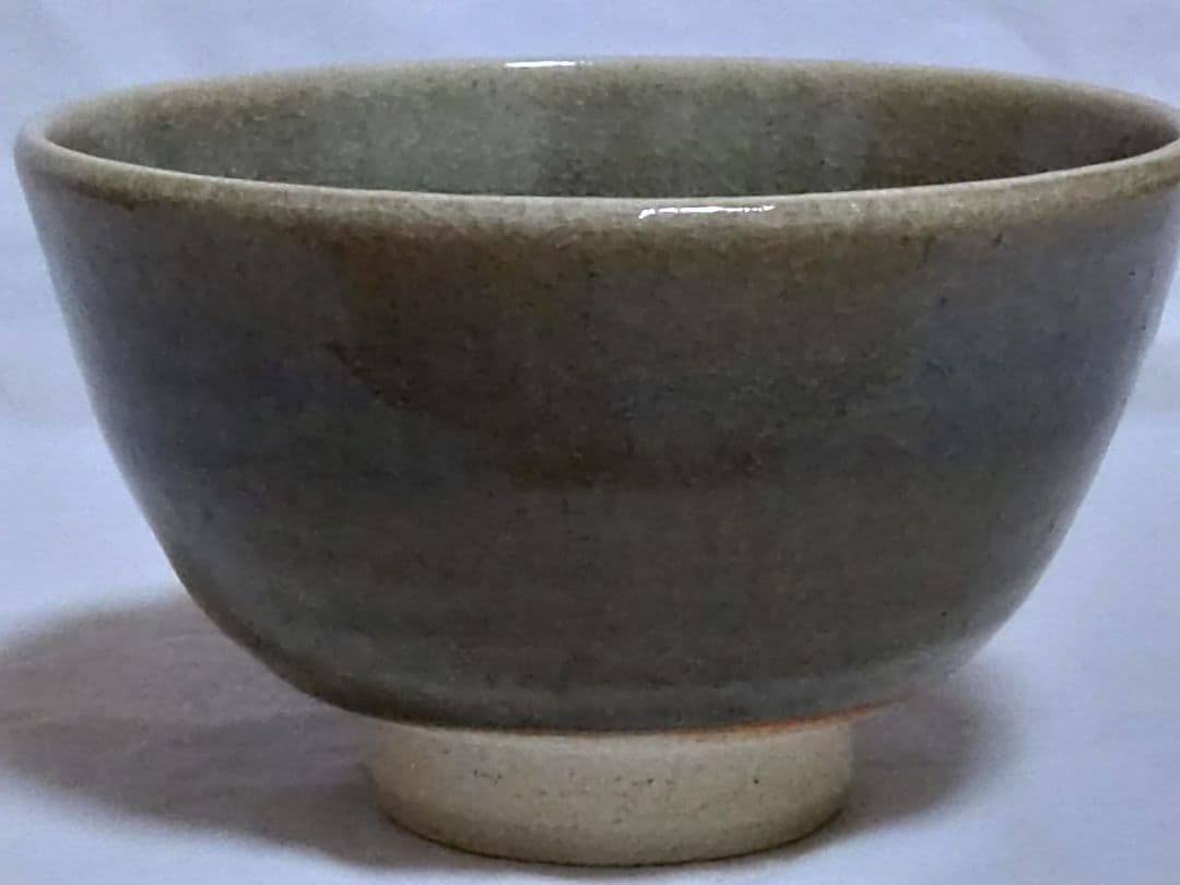 【三足の蛙】茶道具　水間焼　伏原窯　青磁　抹茶碗