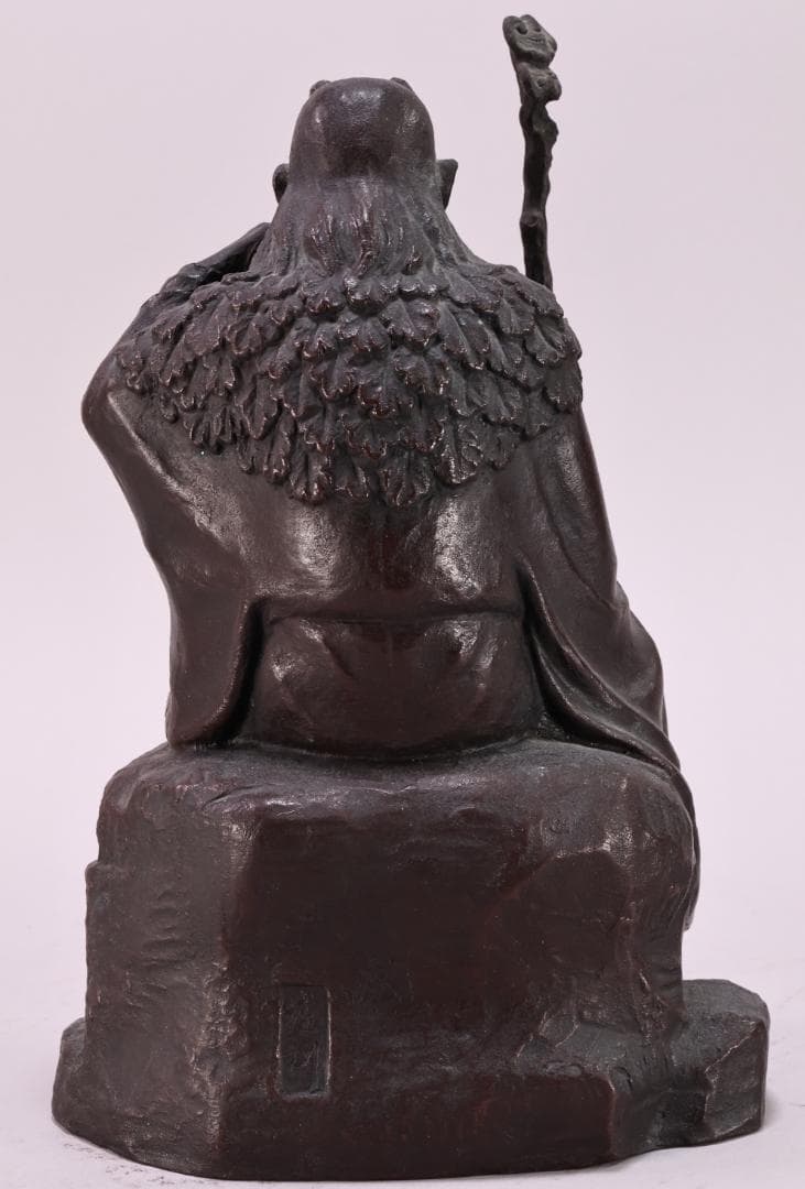 momo　金工 幸山 造 花押　「　鋳銅製　神農像　」　置物高2　BK65