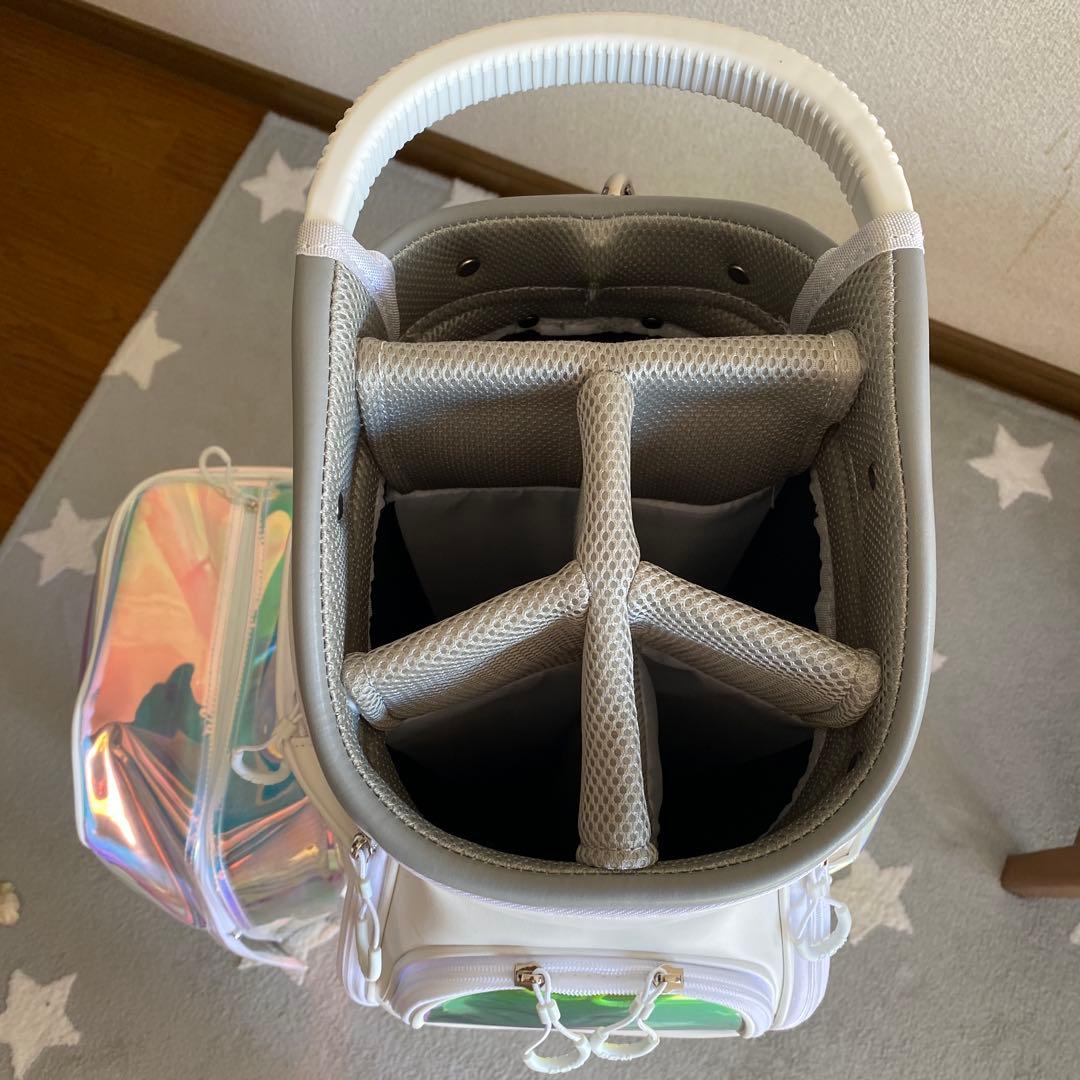 PGMホワイトゴルフバッグ ホイール付き 新品、お値段に下げします。