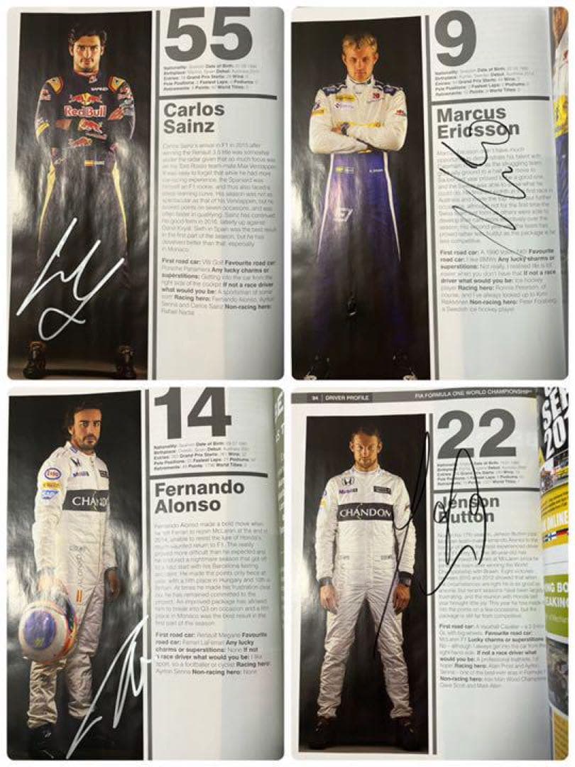 2016 F1 イギリスGP 19名直筆サイン入り　公式プログラム　【貴重品】