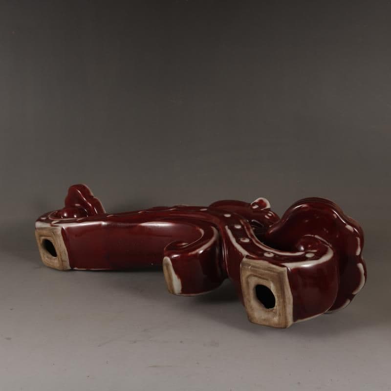 磁器海棠紅釉吉祥如意 置物 鎮宅辟邪 開運風水 招財装飾品 工芸品 美術品