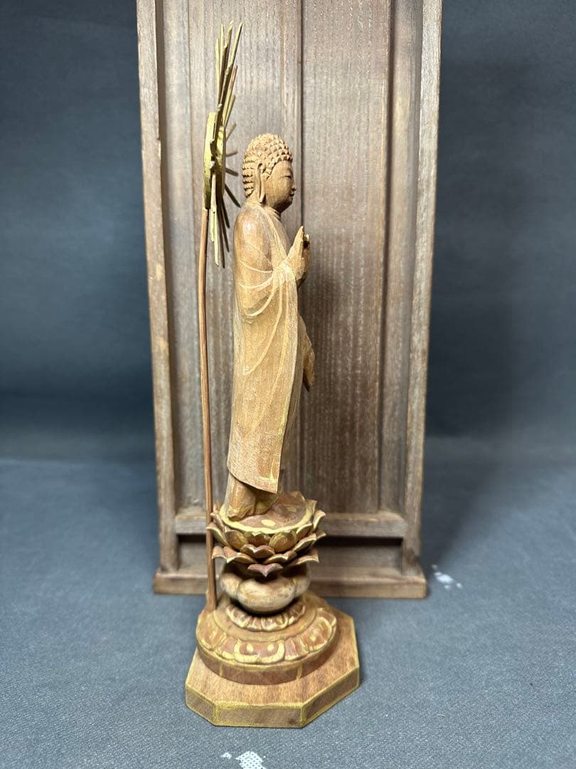 インド　白檀　木彫り　仏教美術　仏像 骨董 木像　木製　仏教　アンティー