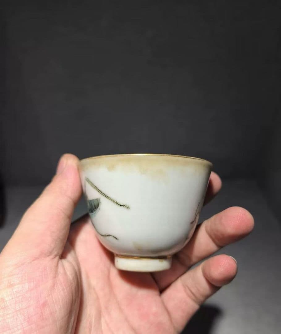 バッタデザイン 茶碗 清国・嘉慶年製