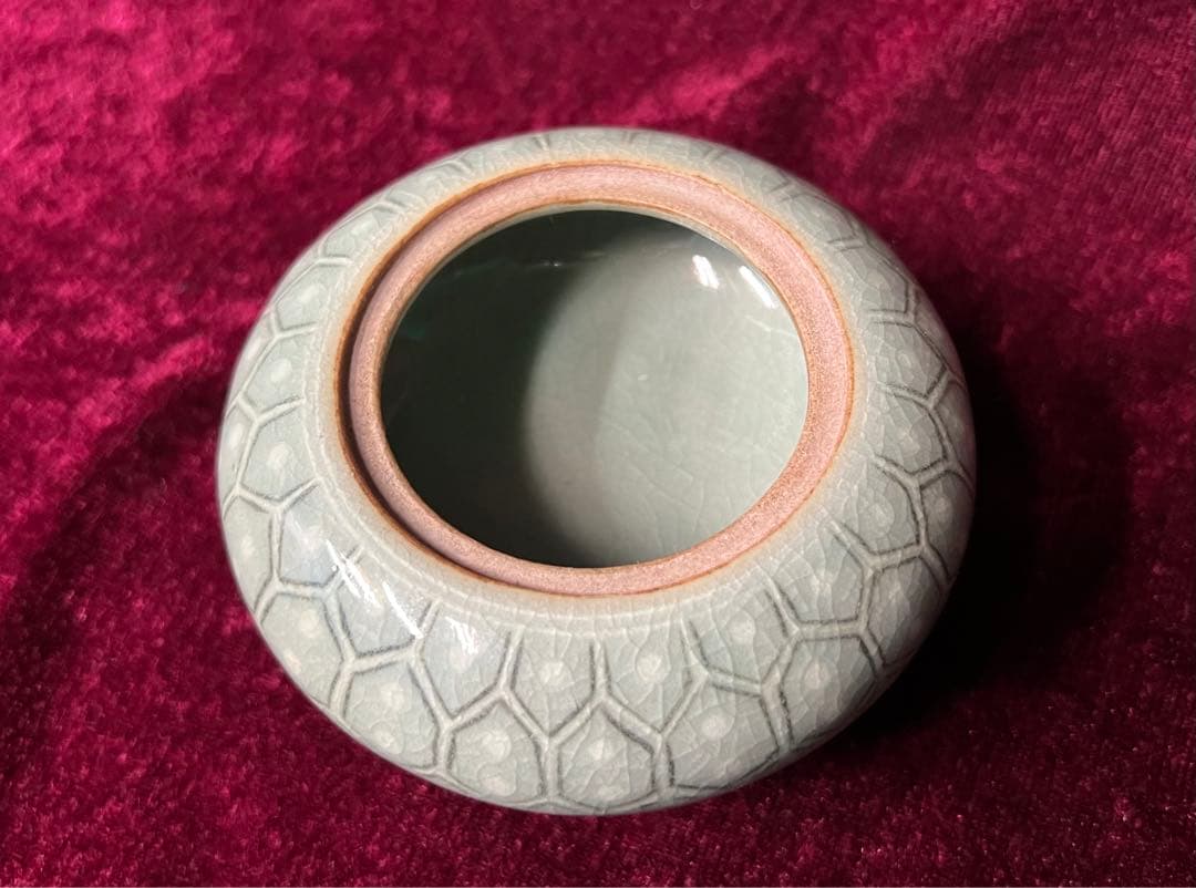 三足香炉 青磁 海剛