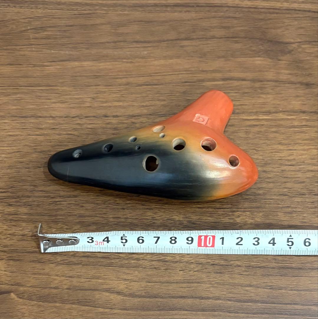 美品 オカリナ 森の音 オレンジと黒のグラデーション G管