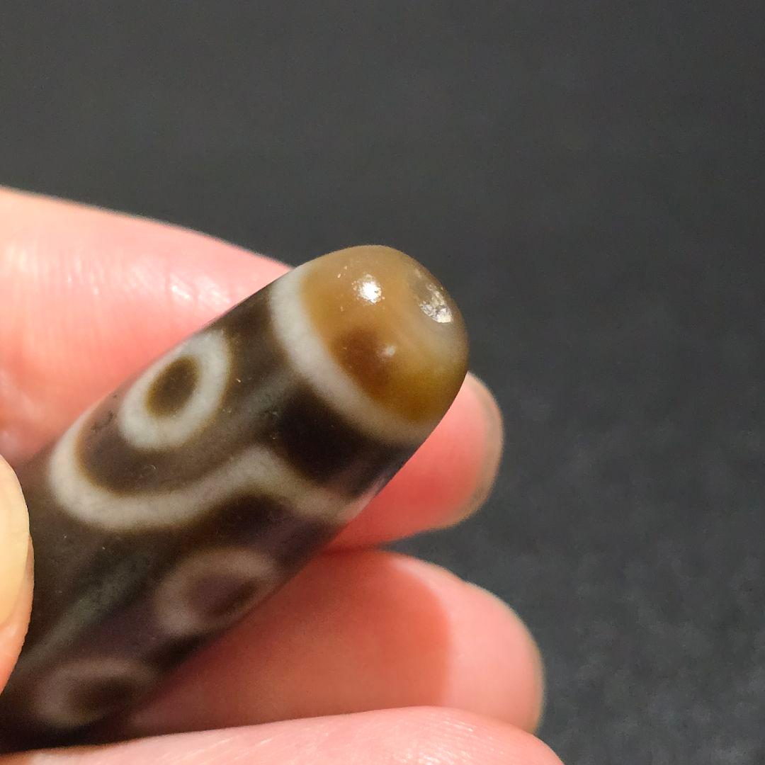 A3 老礦三色天珠　七眼　天珠　美品　天然石　鉱物　風水　開運　御守　チベット