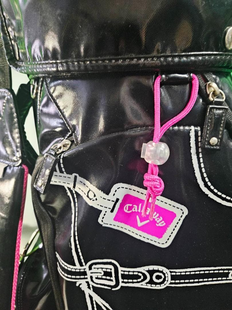 松田幸司/　Callaway 高級エナメルキャディバッグ ブラック・ピンク