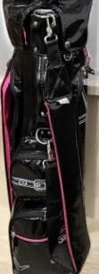 松田幸司/　Callaway 高級エナメルキャディバッグ ブラック・ピンク